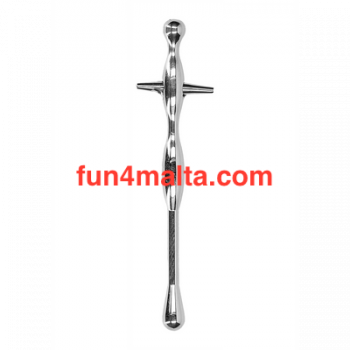 Metal Cross Penis Plug with ribs